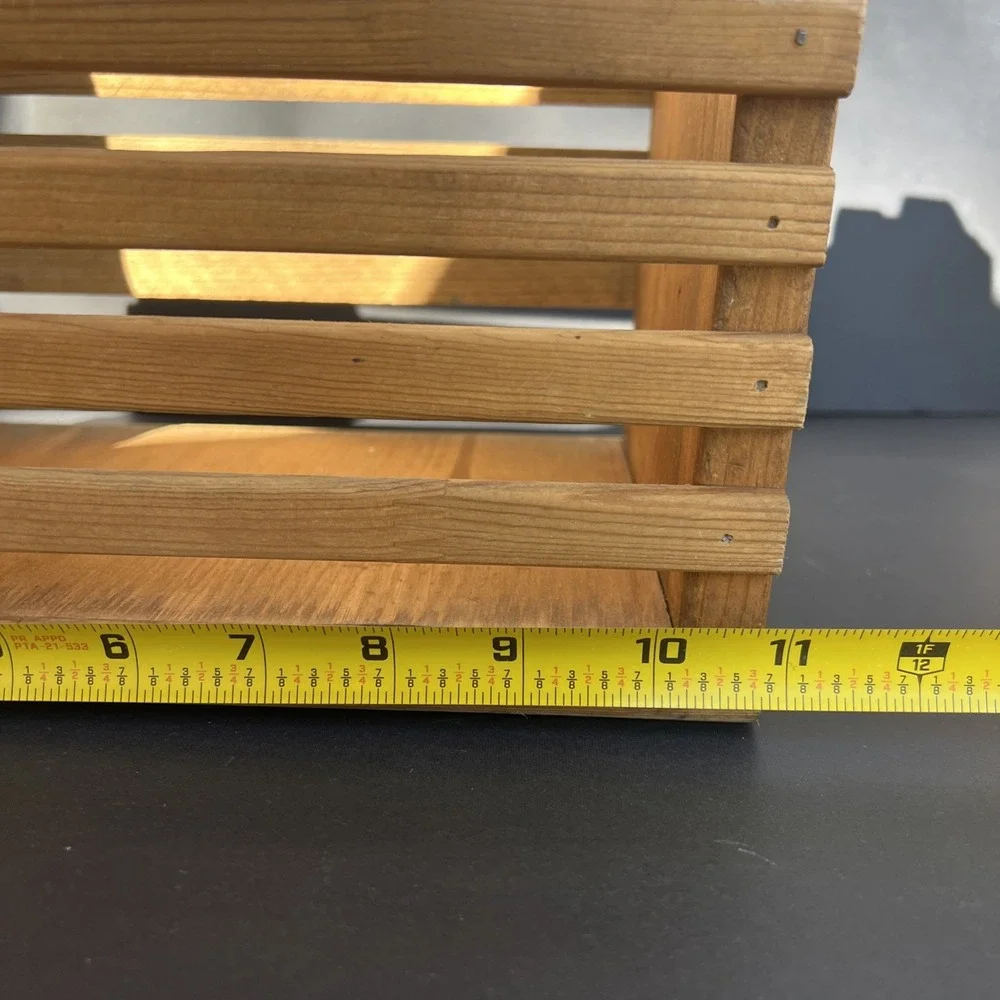 VTG Wooden Apple Crate Basket 11